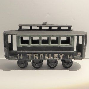 Cast Iron Trolley Car Use For Door Stop Home Decor Trolley Car Green Black